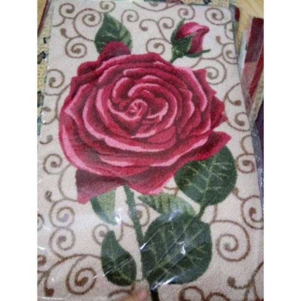 Thảm lau chân cao cấp thấm hút tốt họa tiết 40x60cm (Giao mẫu ngẫu nhiên)