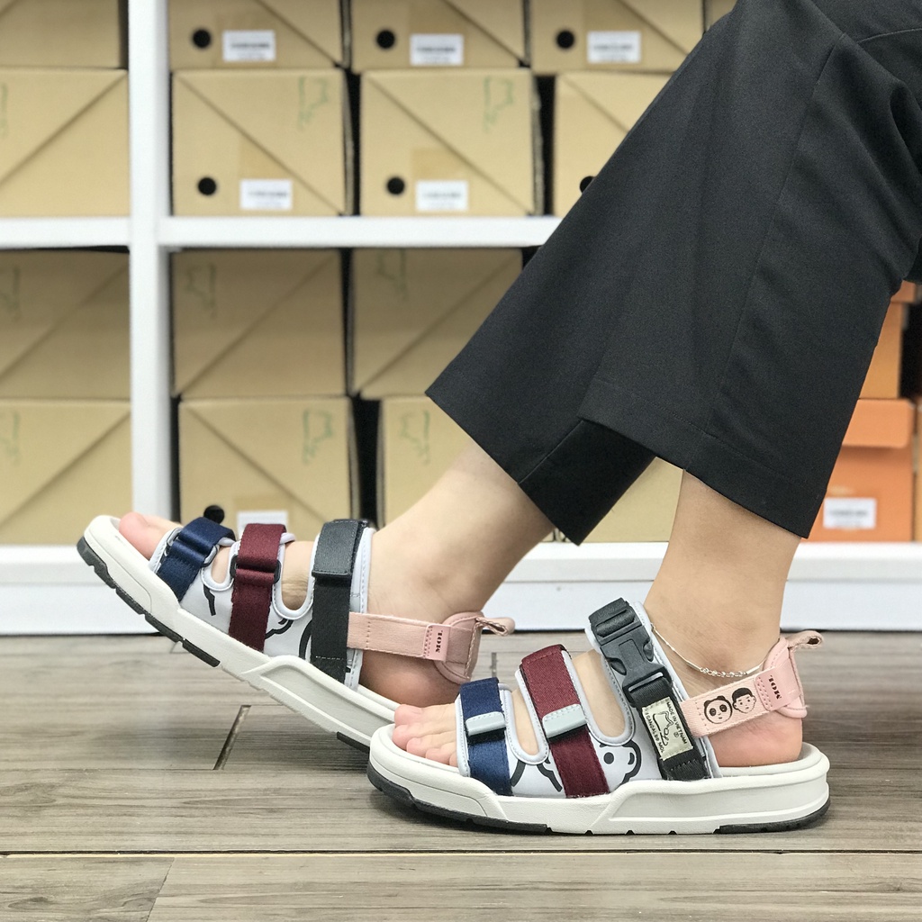 Giày Sandal MOL Nữ 3 Quai Ngang Quai Hậu Tháo Rời Êm Bền Phù Hợp Đi Học Đi Làm Đi Du Lịch Màu Hồng Mã MS1801