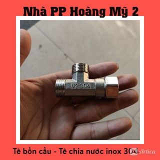 TÊ 2 ĐẦU RĂNG NGOÀI 1 ĐẦU ỐC INOX 304,TÊ CHIA NƯỚC BỒN CẦU VÀ VÒI XỊT