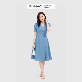 Đầm cổ V tà đắp DA1109 GUMAC