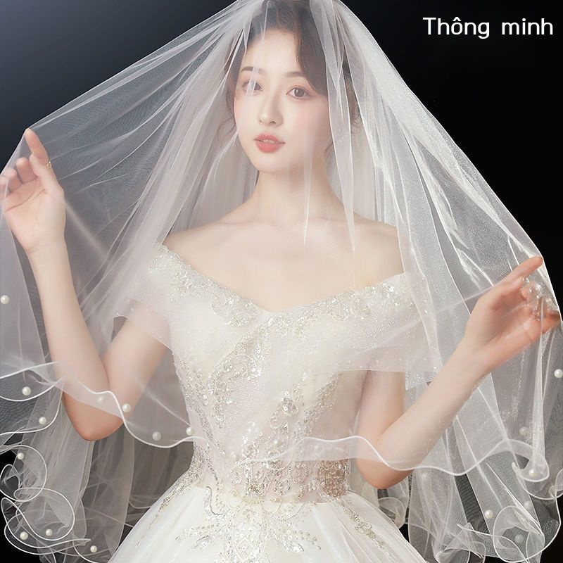 [Aishang Phụ Kiện Đẹp] Mạng Che Mặt Cô Dâu Tóc Xoăn Siêu Thơ Mộng Phong Cách Rừng Cây Cổ Tích Màu Trắng Chụp Ảnh