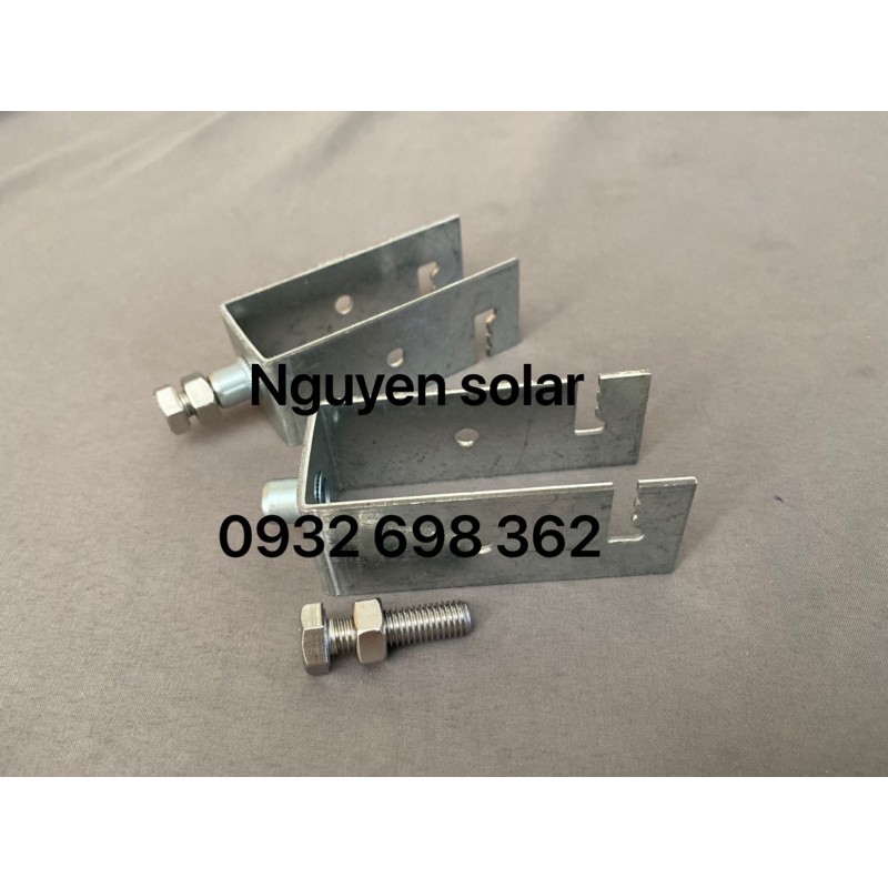 Pát U30x60 Lắp Pin Năng Lượng Mặt Trời_KT 30x60 MM _Thép Mạ Kẽm_Inox 304_ Pát Kẹp Dưới Solar Panel