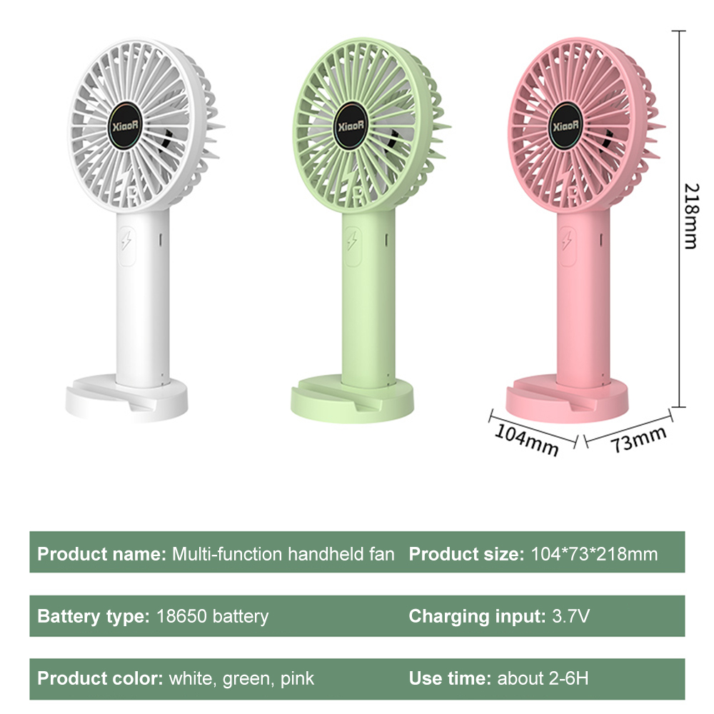 Portable Handheld Fan USB Rechargeable Battery With Mobile Phone Holder desktop fan for Summer Home Outdoor Air Cooling Fan