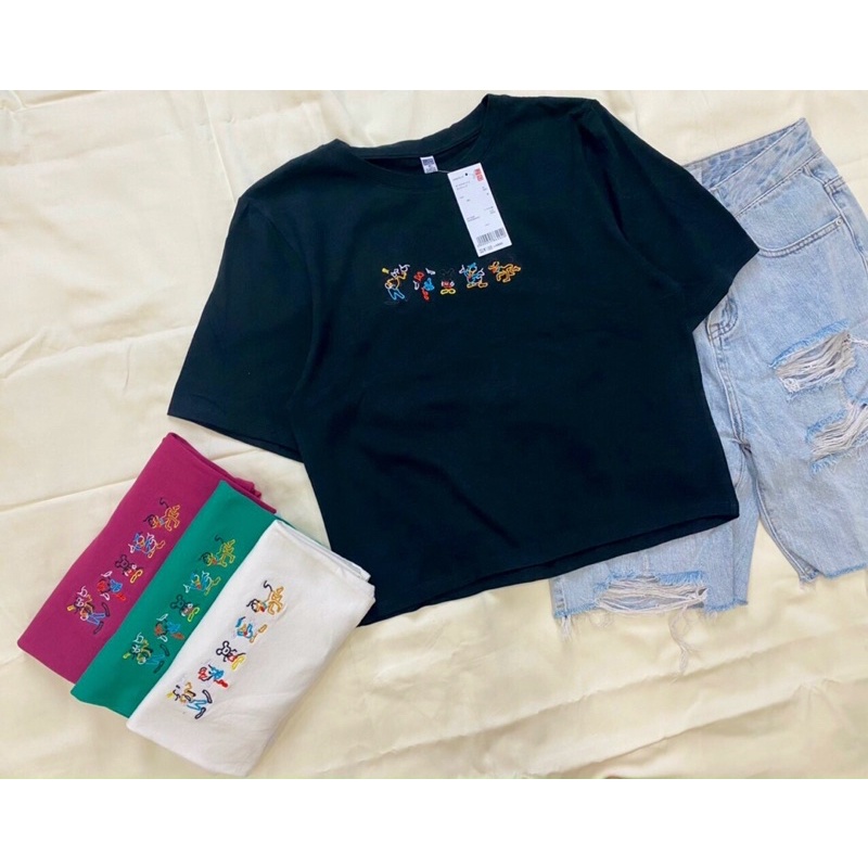 ÁO CROP LỬNG THÊU MICKEY