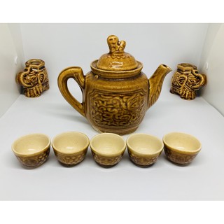 Bộ Bình Trà gốm sứ Nam Bộ  - Cửa hàng Gốm Hoa Mai chuyên hàng chén bát gốm sứ xưa