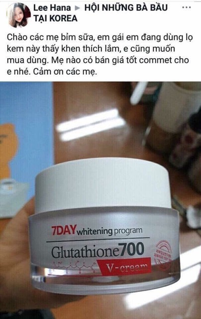 KEM DƯỠNG TRẮNG DA ANGEL’S LIQUID 7DAY WHITENING PROGRAM GLUTATHIONE 700 V-CREAM. | BigBuy360 - bigbuy360.vn