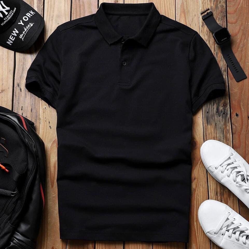 Áo polo nam có cổ trơn,giá rẻ, đẹp, có đủ màu đen, trắng, xanh than, xám, chất liệu cá sấu, size áo đủ kí
