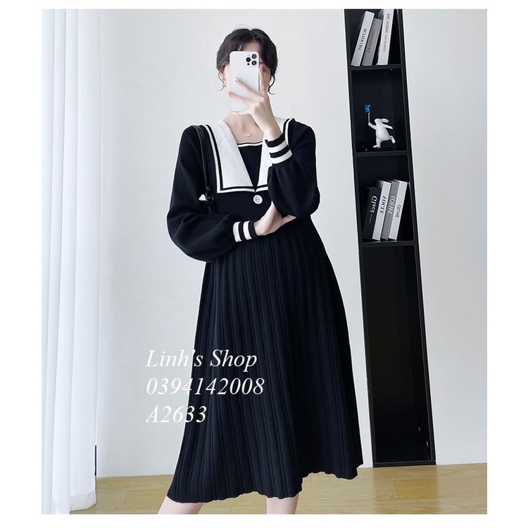 Váy Bầu Đầm Bầu LEN A2633 Lịch Sự Công Sở CÓ SẴN