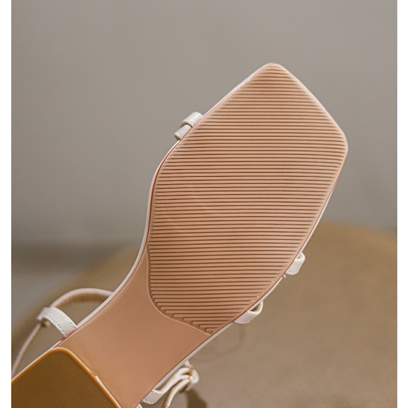 Sandal Cao Gót Nữ Quai Mảnh Đế Bằng Gót Vuông 3cm Mũi Vuông Thời Trang-tiemgiaydazzling DA732