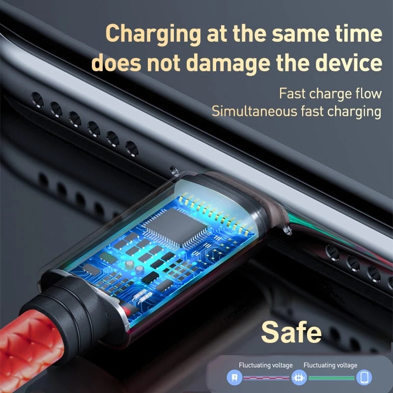 Dây Cáp iphone Sạc Nhanh 3 Trong 1 Cho iPhone Huawei Micro Usb Type C