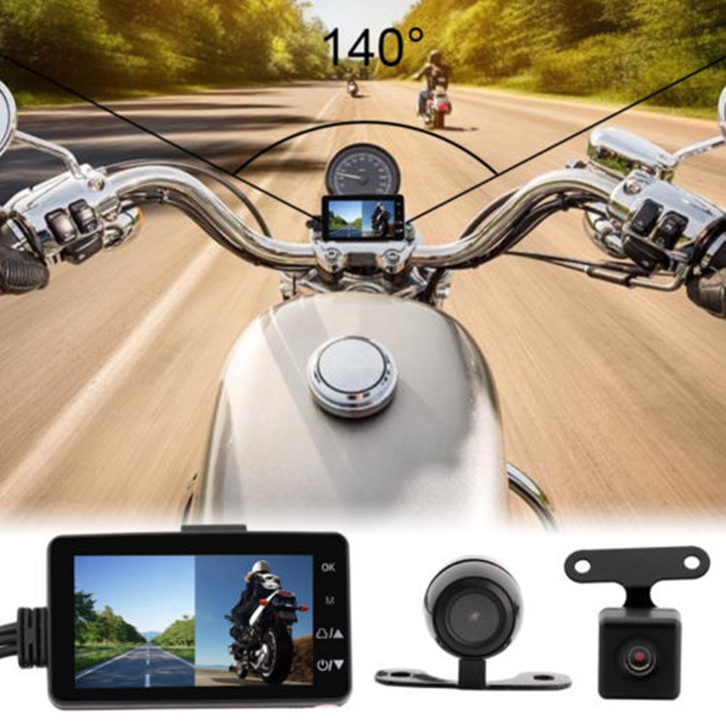 Bộ máy ảnh hành trình kép chống thấm nước gắn trước xe mô tô