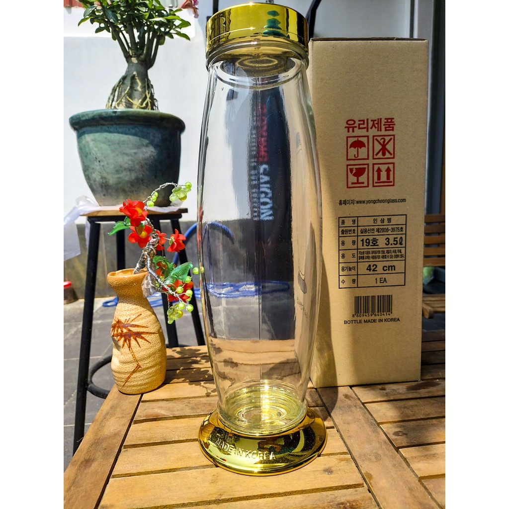 Bình thủy tinh Ngâm rượu 3,5L HÀN QUỐC YongCheon hình ELIP No18-19. Hàng cao cấp - Phóng to sâm - Bảo vệ sức khỏe. | BigBuy360 - bigbuy360.vn