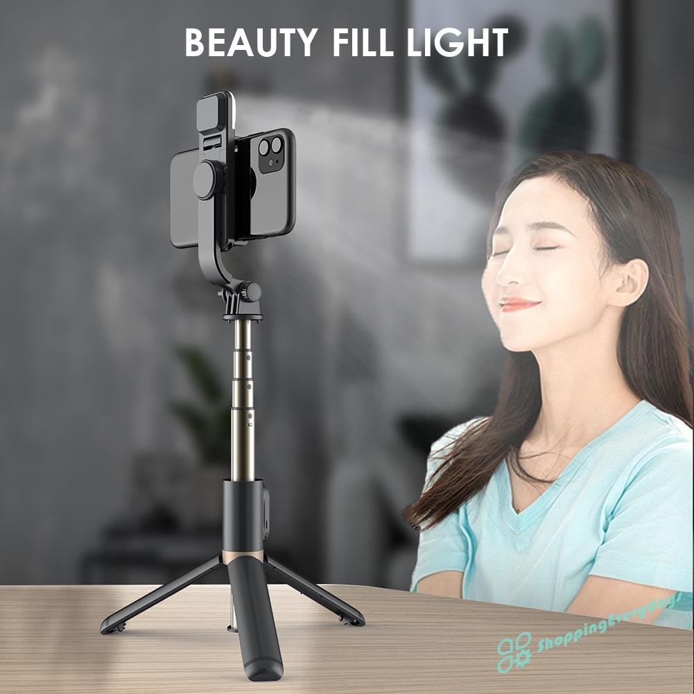 sv  Q03S Aluminum Bluetooth Selfie Stick Tripod w/ Remote Shutter + Fill Light