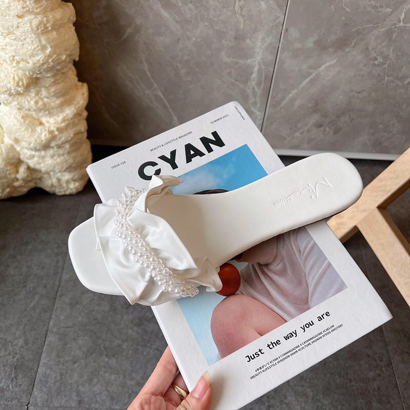 Dép bèo quai cườm Mieo Shoes ( D1240 D1241 D1242 D1243 D1244 )