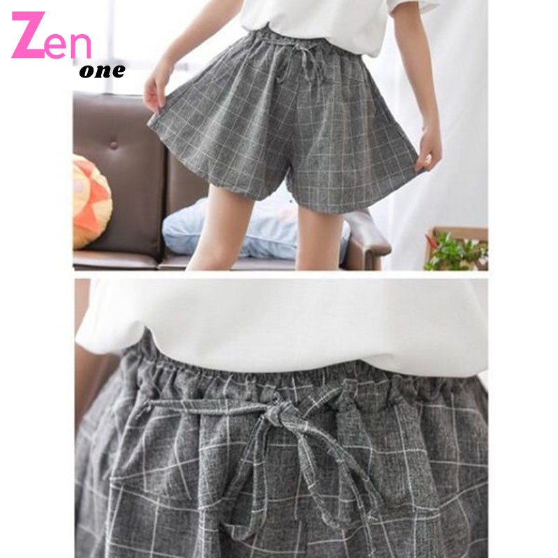 Quần đùi nữ ZenOne , quần short dáng giả váy kẻ caro chất liệu kaki mềm  mại giặt máy không lo bung chỉ , phai màu. | BigBuy360 - bigbuy360.vn