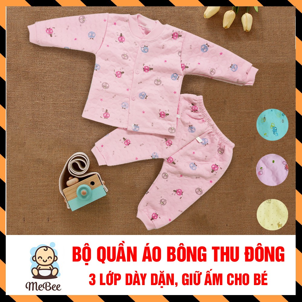 Bộ quần áo bông thu đông 3 lớp dày dặn, giữ ấm cho bé ( 3-15kg)- Bộ xốp cho bé