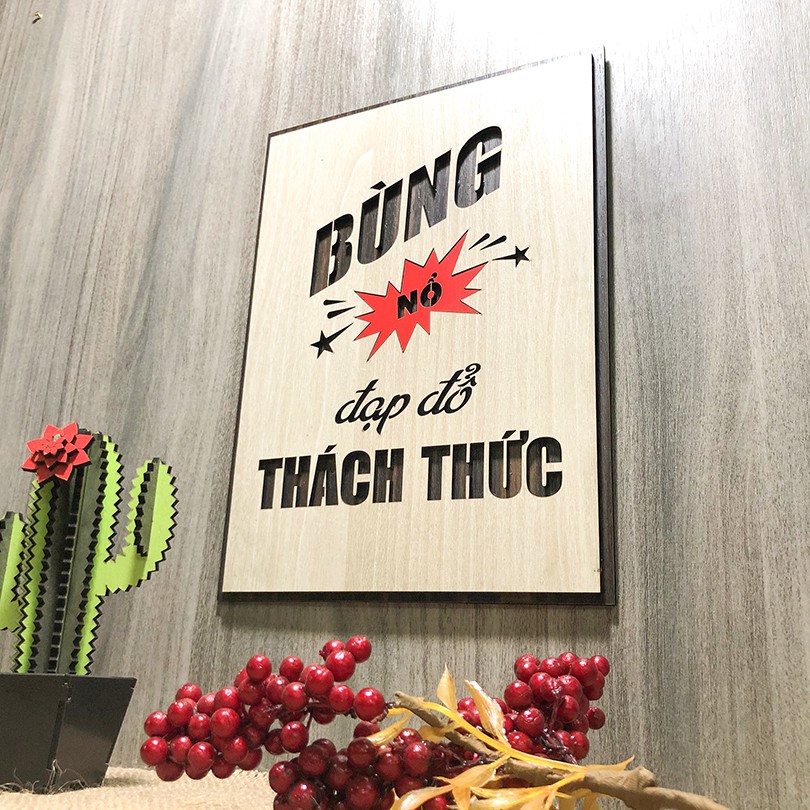 Tranh tạo động lực treo tường trang trí văn phòng - Mẫu &quot;Bùng nổ đạp đổ thách thức&quot;