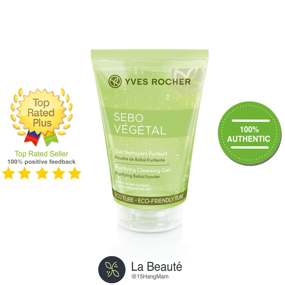 Yves Rocher Sebo Végétal Gel Nettoyant Purifiant - Sữa Rửa Mặt Cho Da Hỗn Hợp Dầu [Nhiều Loại Dung Tích]