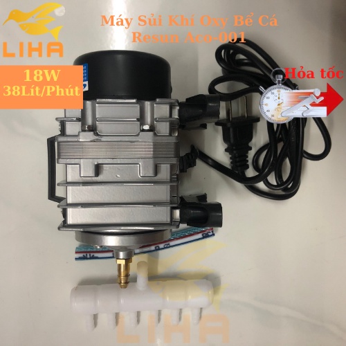 Máy Sủi Oxy Resun Aco-001 (18W-38Lít/Phút) - Máy Sủi Khí Oxi Bể Cá, Hải Sản
