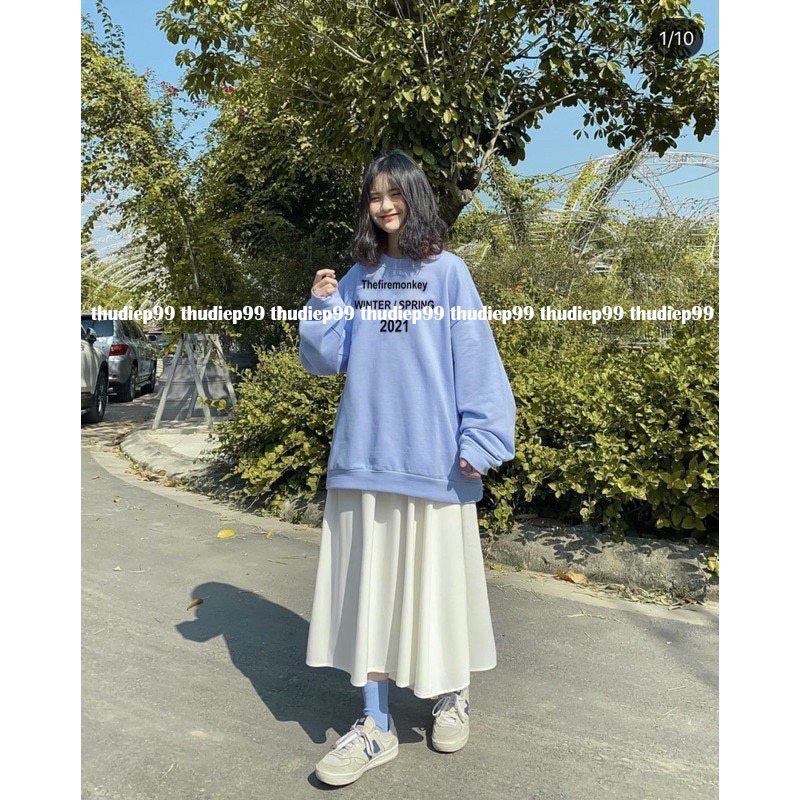 áo sweater nỉ ngoại bo tay 2021