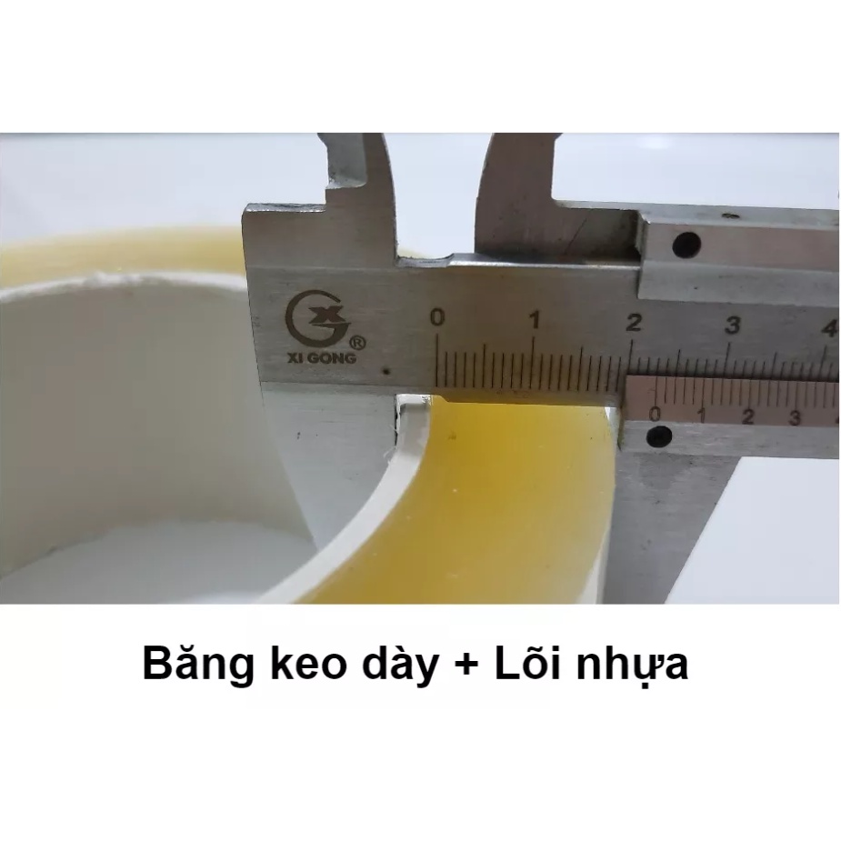 Băng Keo 200 Yard Khổ 4.8 CM 4F8 350g Lõi Nhựa Màu Trắng Trong Suốt Chất Lượng Cao Siêu Dính Bền Dai Tiện Dụng Tốt Nhất