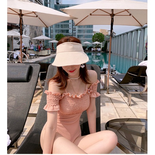 (QC Cao cấp - Đủ size - Video) Bikini áo tắm liền thân chun ngực hoa nhí vai bèo cực xinh tiểu thư | BigBuy360 - bigbuy360.vn