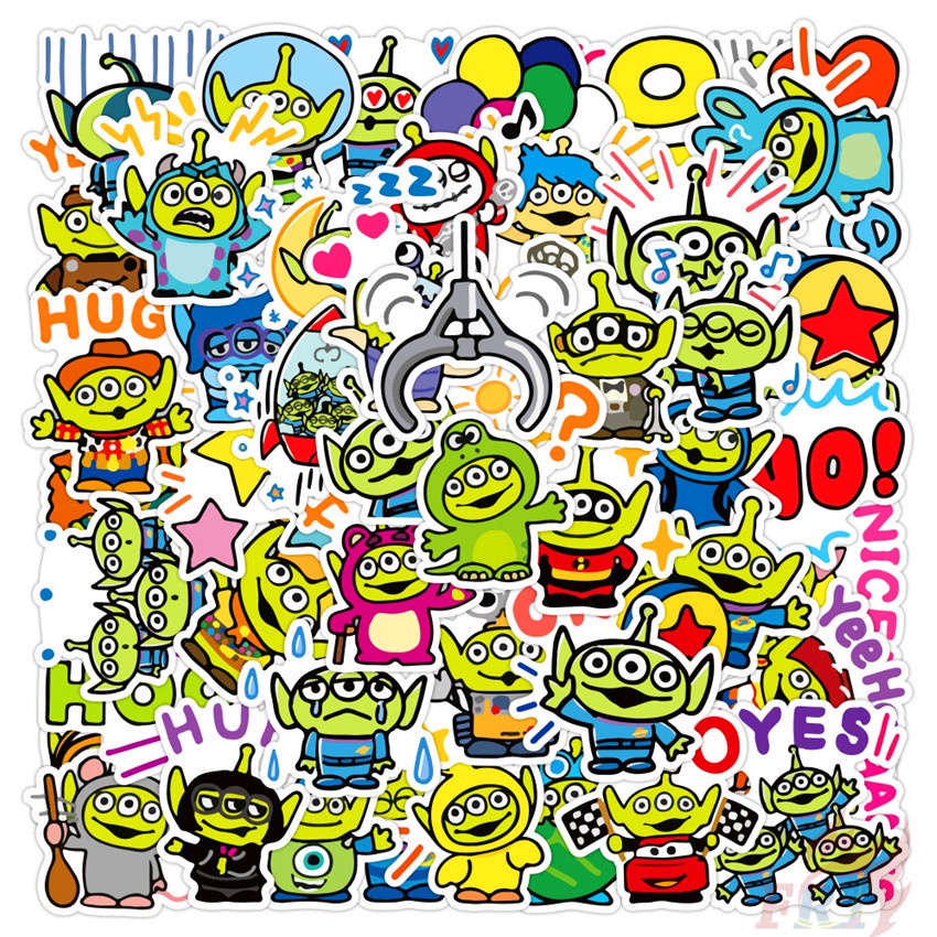 ❉ Toy Story Series 02 Alien Funny Emoji Stickers ❉ 50Pcs/Set Q Disney Cartoon Character Fashion DIY Mixed Decals Doodle Stickers