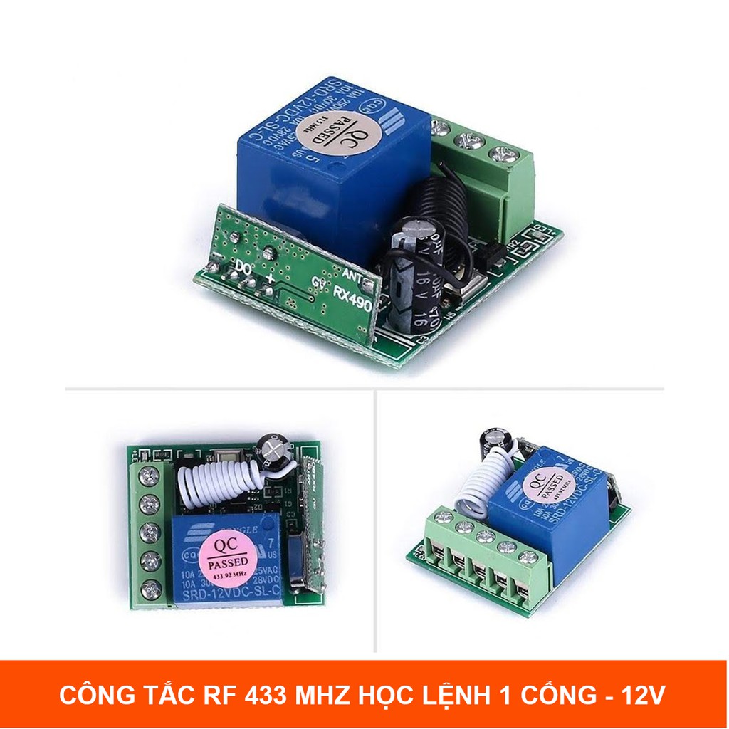 Module RF 433MHz Học Lệnh 1 Kênh - 12V