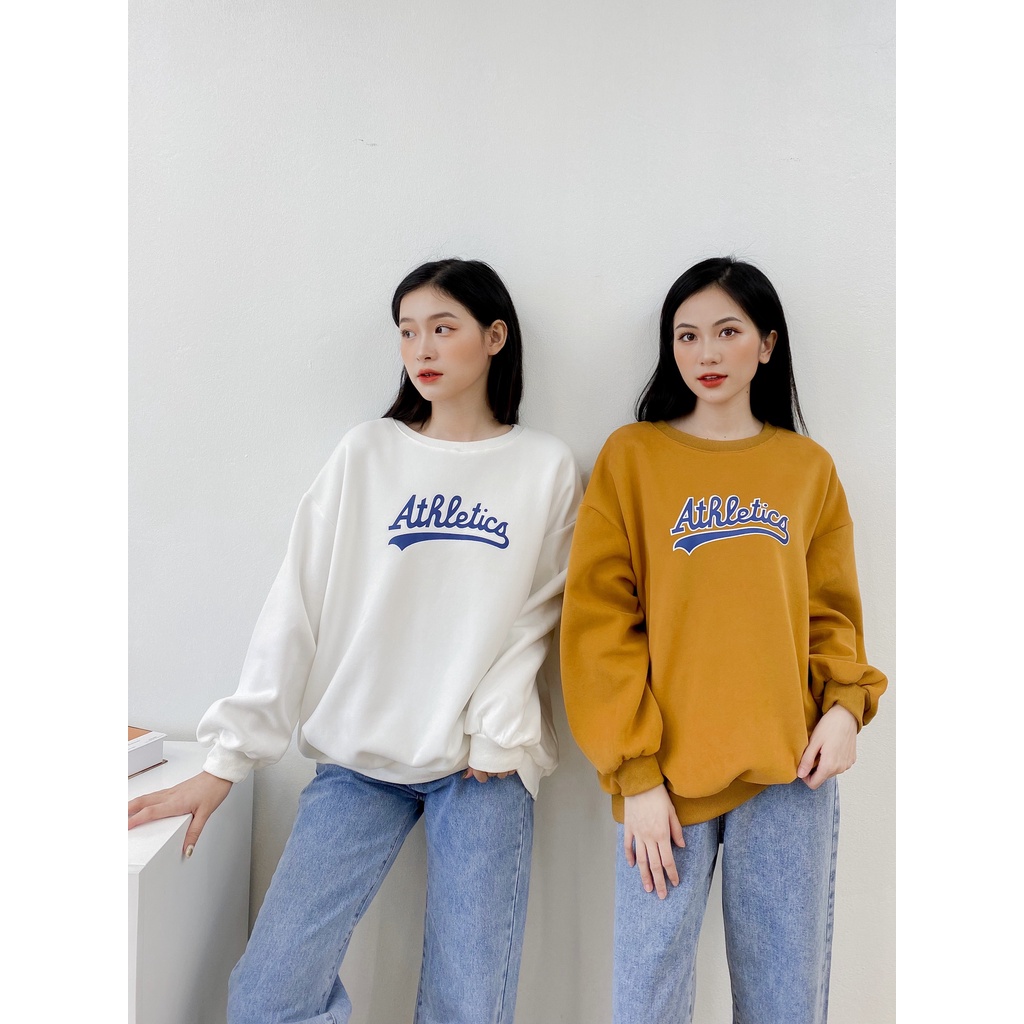 [HÀNG CÓ SẴN] Áo nỉ dài tay May Boutique áo nỉ oversize in chữ Athletics ABS21A_109.039 | BigBuy360 - bigbuy360.vn