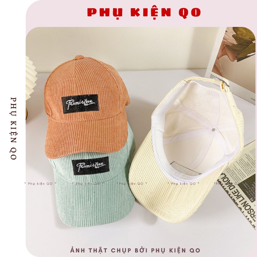 Mũ lưỡi trai , nón kết chữ Promissyou nhung tăm - CAP20