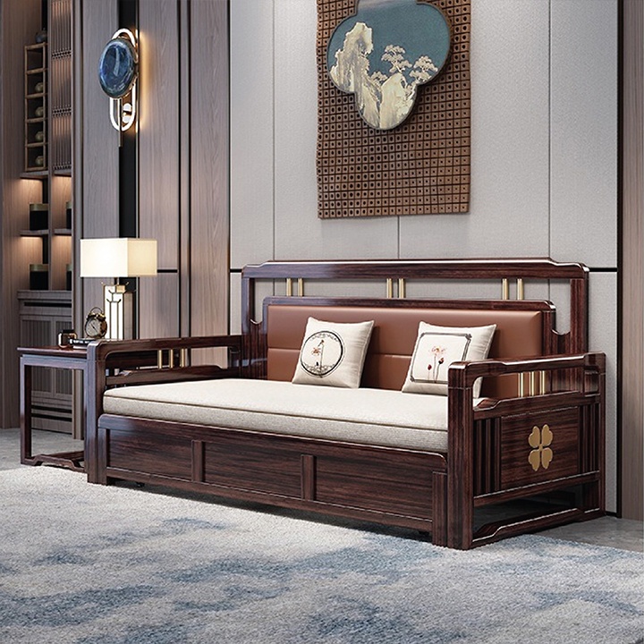 Giường Sofa Gỗ, Sofa Thông Minh, Ghế Sofa Gấp Gọn Khung Thép Cao Cấp KT 1,68m x 1,95m
