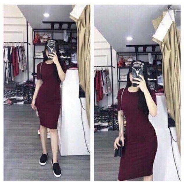 Váy Body Cổ Tròn Xẻ Sau - Hàng Đẹp - XƯỞNG NHUNG CHUYÊN SỈ 👗 *