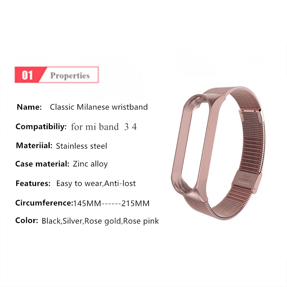 Dây Đeo Inox Cho Đồng Hồ Thông Minh XiaoMi Mi Band 7 6 5 4 3