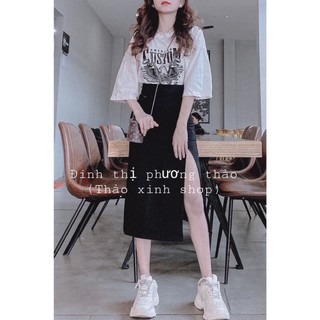 Áo thun oversize trắng QC in đại bàng