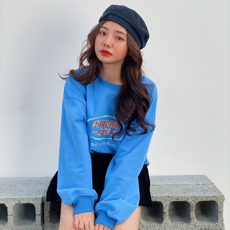 Anniegals - Áo nỉ xanh - Anniegals Sweater | BigBuy360 - bigbuy360.vn
