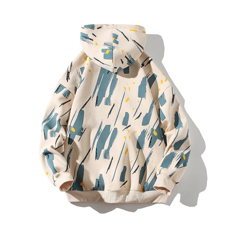 Áo hoodie IELGY họa tiết màu tương phản dễ phối đồ size lớn thời trang cho nam