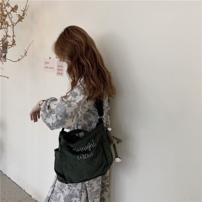 Túi đeo chéo công sở Midnight vải tike dày vừa a4 (có sẵn+hình thật)