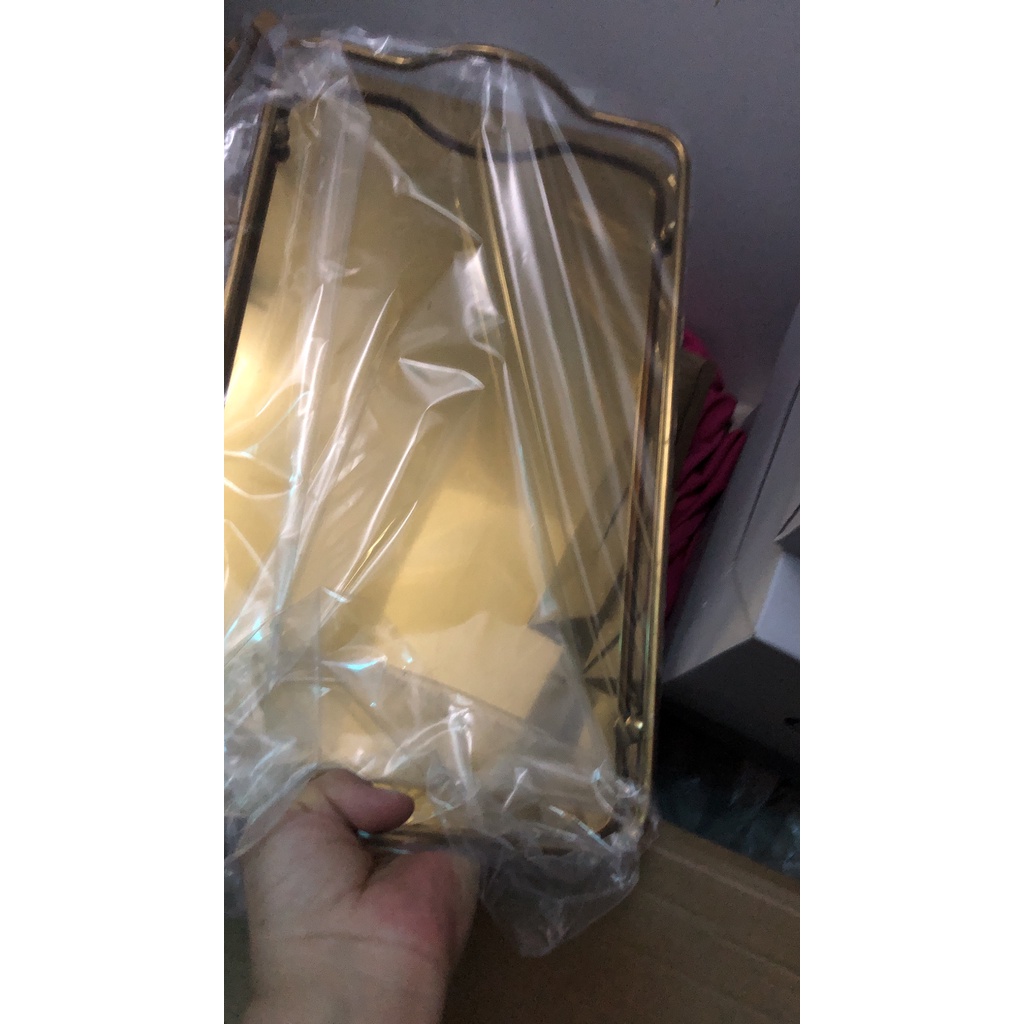 Khay để bình cốc khung inox, đế thủy tinh -HL