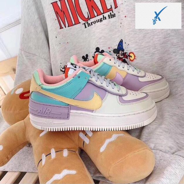 Mới về 👟 Giày thể theo nữ a.f.1 shadow cầu vồng, giày Ari Force Shadow bảy màu Nữ full size