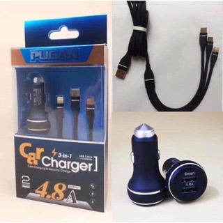 Sạc 2 cổng usb, 3 đầu sạc
