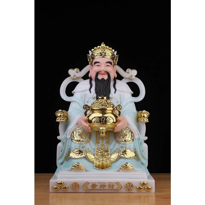 Thần Tiền Màu XANH - Thần Phát Thần Tài Lộc Bột Đá 10 in - 25cm