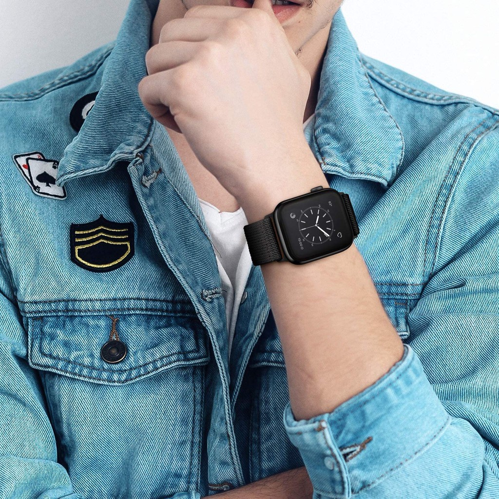 Dây Đeo Đồng Hồ Bằng Nylon Mềm Co Giãn Có Khóa Inox Cho Apple Watch 41 / 40 / 38mm 49 / 45 / 44 / 42mm Series Ultra / 8 / 7 / SE / 6 / 5 / 4 / 3 / 2 / 1