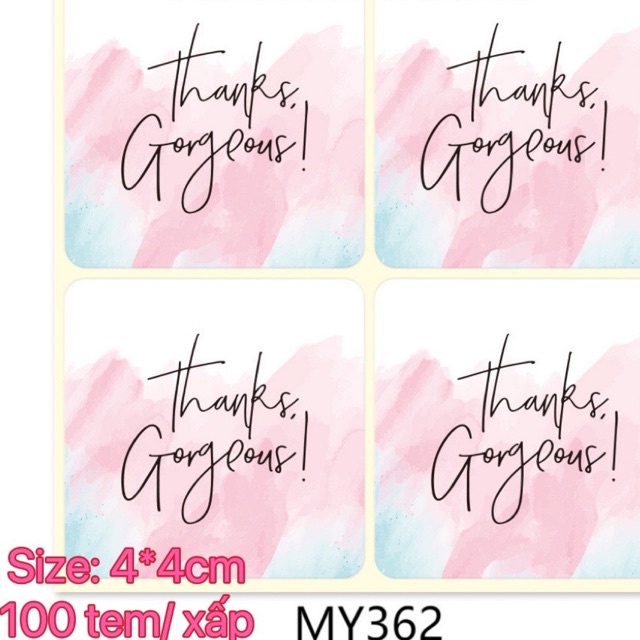 TEM_Tem dán chữ " Thank you" >