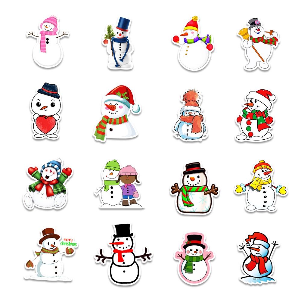 50 Sticker NGƯỜI TUYẾT chống nước sticker dán laptop,, đàn guitar, mũ bảo hiểm, vali không trùng nhau