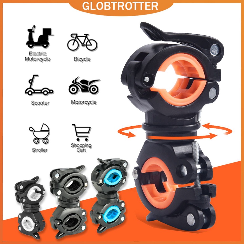 Globetrotter Giá Đỡ Đèn Pin Xoay 360 Độ Gắn Xe Đạp Leo Núi Tiện Dụng