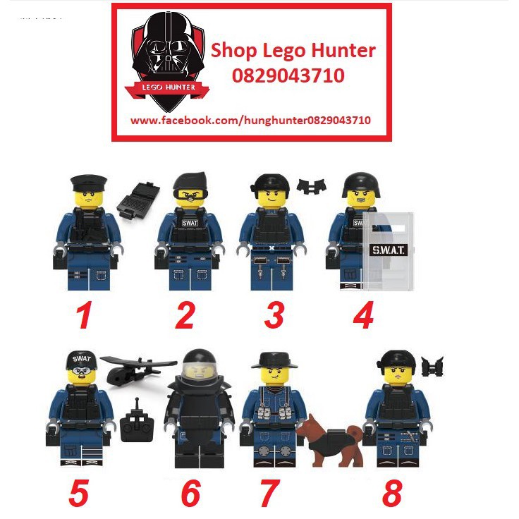 Lego Army Swat Minifigures Lính đặc nhiệm bán lẻ