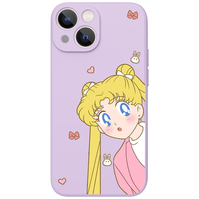 Ốp lưng JURSUE mềm viền vuông hoạt hình dễ thương đẹp Cho iPhone 14 13 12 11 Pro Max SE 2020 X XR XS 8 7 ip 6S 6 Plus Y2345