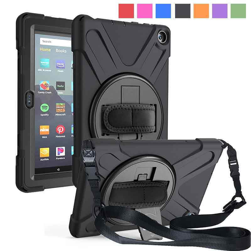 Bao Da Máy Tính Bảng Có Ngăn Đựng Bút Chì Và Dây Đeo Vai Và Giá Đỡ Cho Kindle Fire HD 8 (2020) / Fire HD 8 Plus (2020)