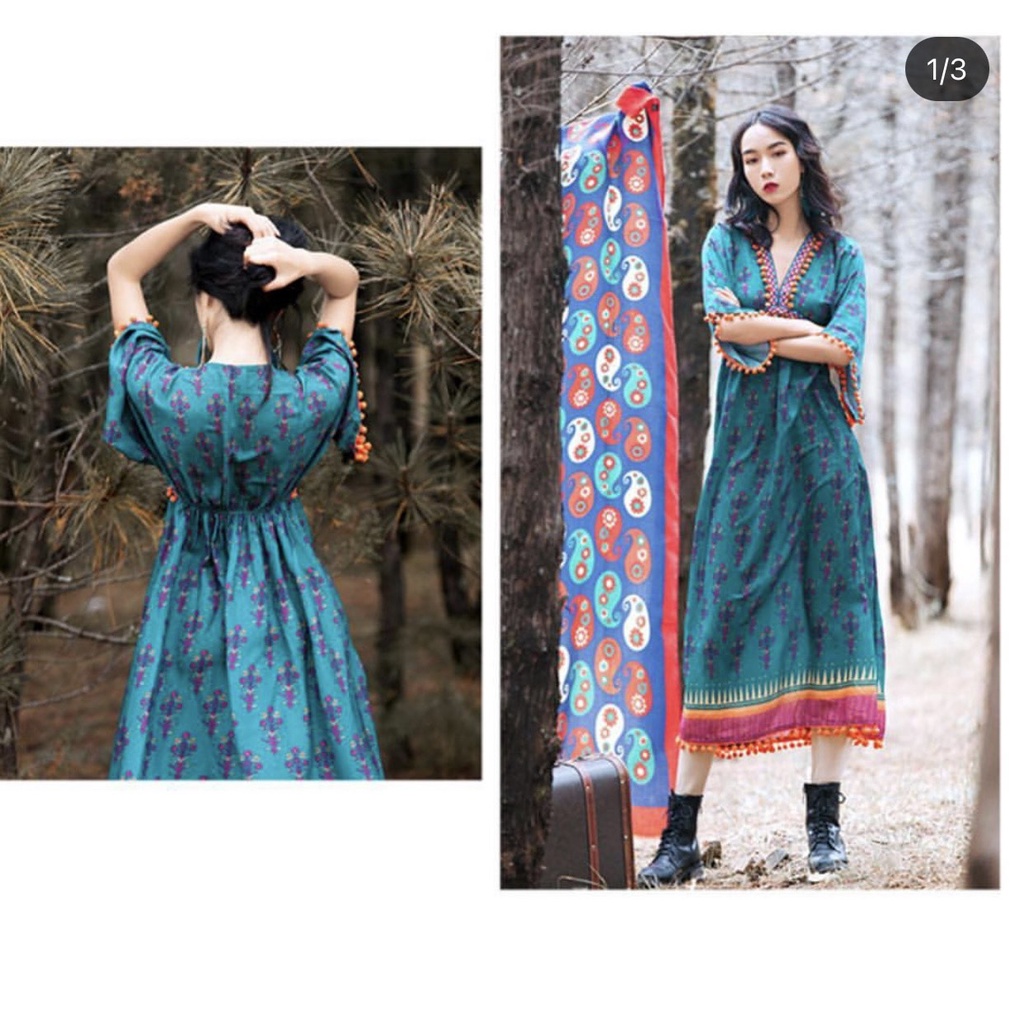 Đầm Bohemian Hoạ tiết BOHO Form suông