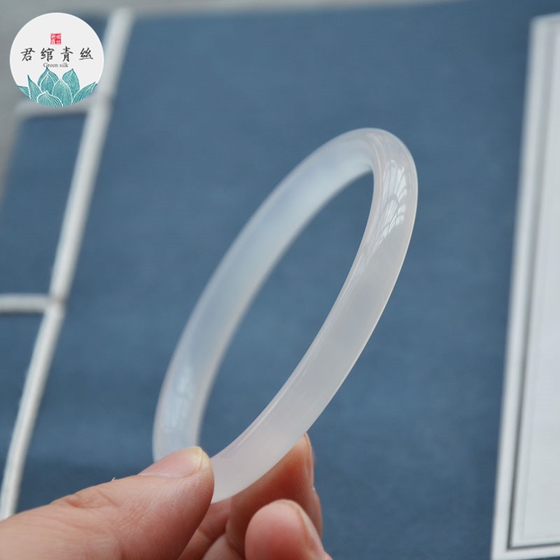 Vòng Đeo Tay Chuỗi Hạt Đá Mã Não Trắng Tự Nhiên Phong Cách Cổ Điển